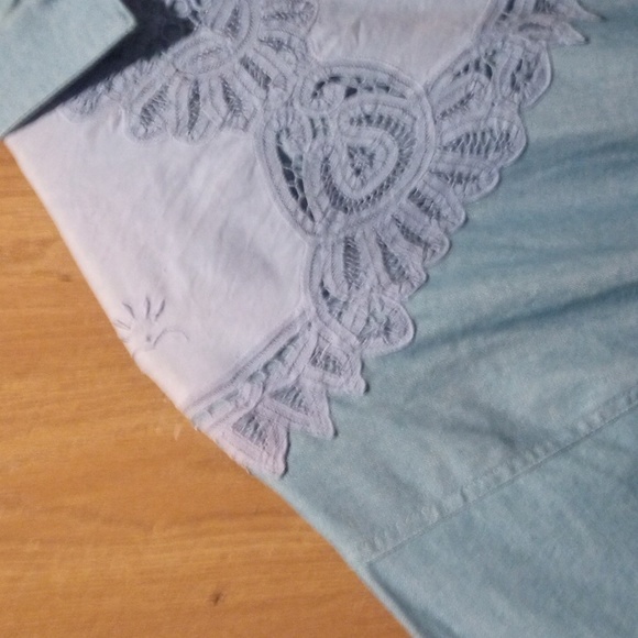 Gorgeous!!! Denim Dress Western Vibe Eyelet Yoke Together Brand M - Picture 4 of 15